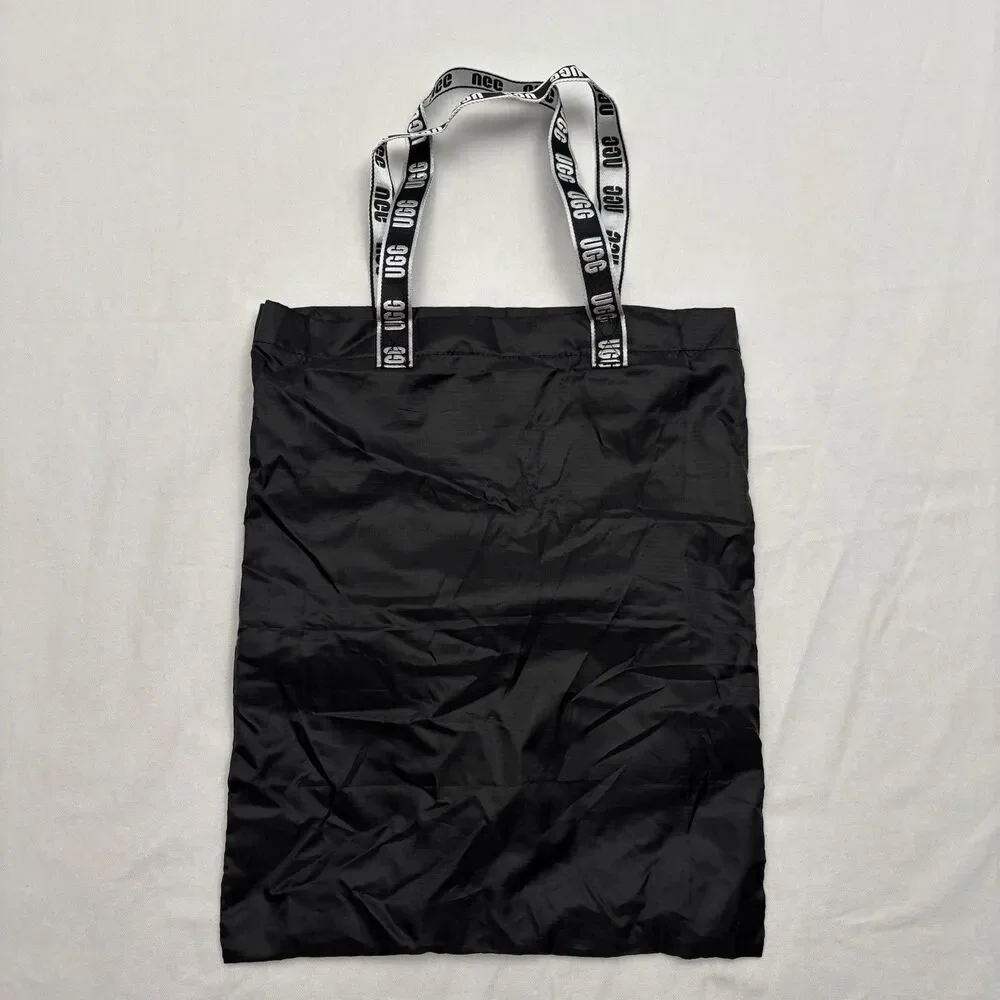UGG Packable Tote Bag Black White Logo Print